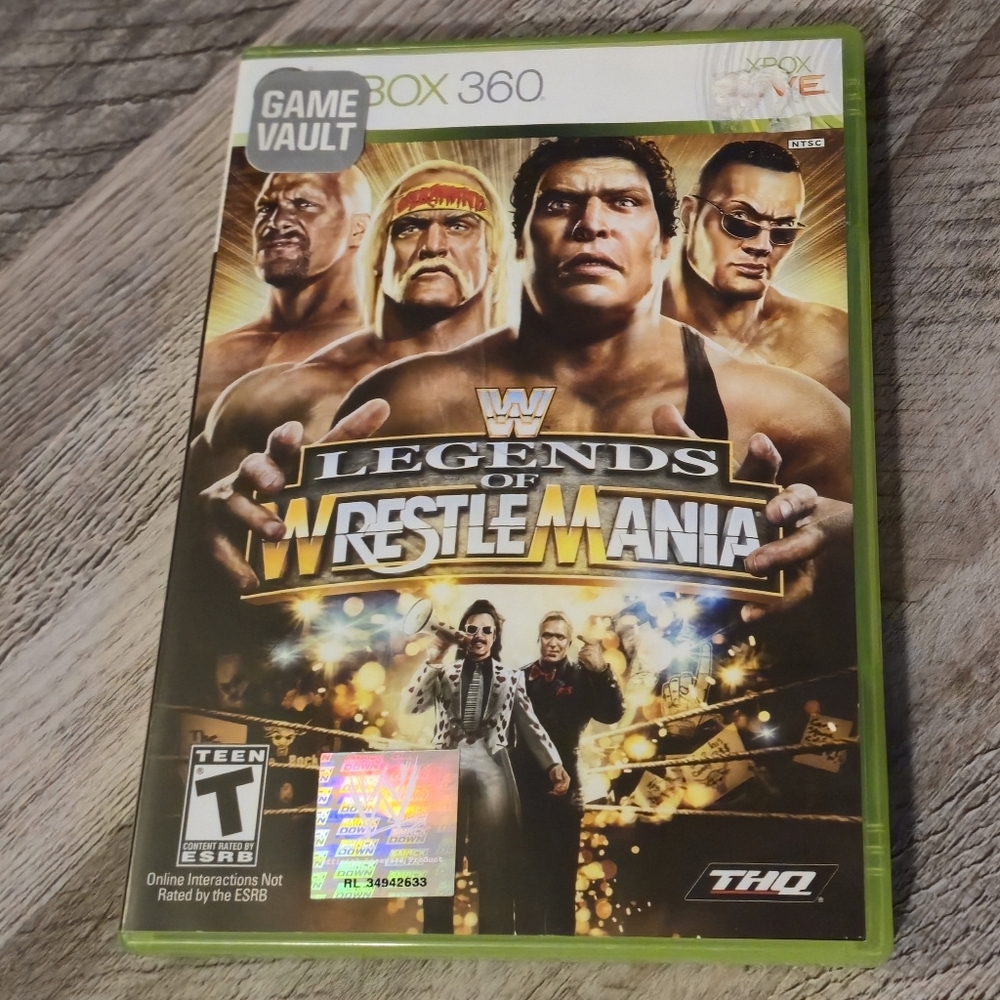 THQ WWE Legends of WrestleMania Xbox 360 Retro Fighting Game Tested CIB